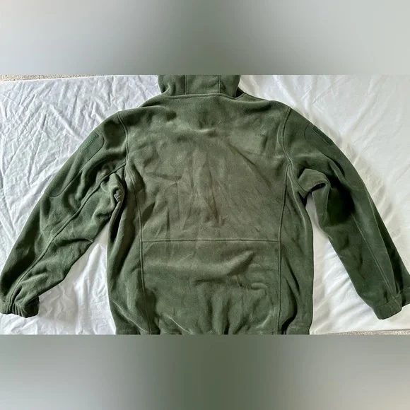 Baerskin Tactical Fleece Hoodie Jacket Men’s Large Green Full Zip Pockets - Picture 2 of 9